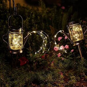 2 Pack Small Outdoor Solar Hanging Lanterns Led Solar Lantern Waterproof for Balcony Garden Courtyard Walkway Patio Decoration (Warm White)