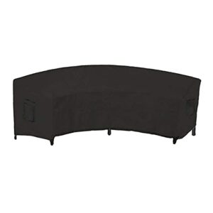 UCARE Curved Sofa Cover Outdoor Patio Furniture Cover Couch Sectional Protector Waterproof Half Moon Sofa Set Cover with Windproof Elastic Cord(Black, 89.7x45.6x33.8in/228x116x86cm)