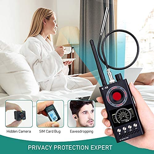 JMDHKK Anti Spy RF Detector Bug Detector, Camera Finder Scanner, GPS Tracker Detector, Find and Locate Eavesdropping Device Auto Scan 4-in-1 Detector