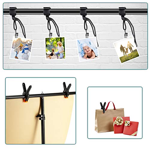 Lidlife 16 Clips Include 8 Heavy Duty Spring Clips, 8 Backdrop Background Clip Holders, Adjustable Elastic Nylon Photo Clips, for Photography and Video Studio Shooting