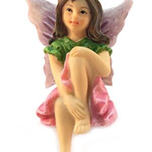 GlitZGlam Emma The Sitting Garden Fairy – a Miniature Fairy Statue for Your Fairy Garden