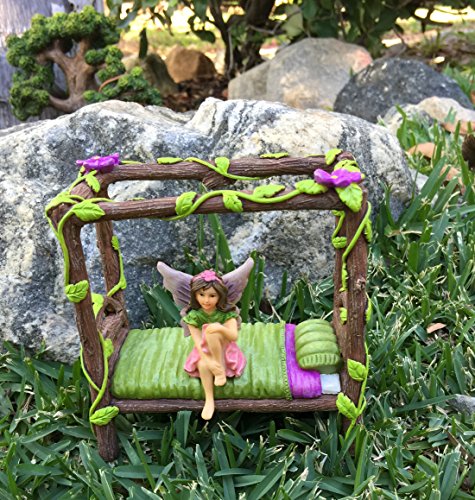 GlitZGlam Emma The Sitting Garden Fairy – a Miniature Fairy Statue for Your Fairy Garden