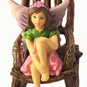 GlitZGlam Emma The Sitting Garden Fairy – a Miniature Fairy Statue for Your Fairy Garden