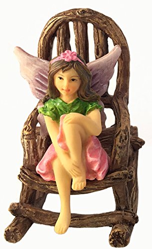 GlitZGlam Emma The Sitting Garden Fairy – a Miniature Fairy Statue for Your Fairy Garden