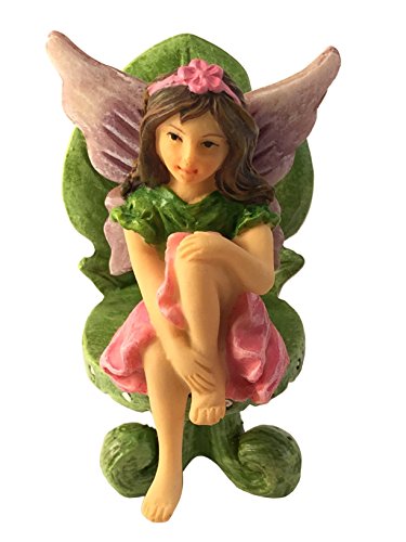 GlitZGlam Emma The Sitting Garden Fairy – a Miniature Fairy Statue for Your Fairy Garden