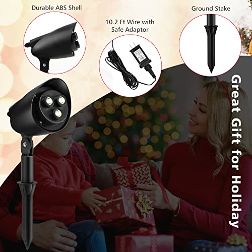 Tangkula Christmas Santa Claus on Sleigh Projector Light, Rotating LED Projection Lamp with 60° Adjustable Angle, Outdoor Landscape Decorative Lighting for Christmas, Holiday, Party, Garden, Patio