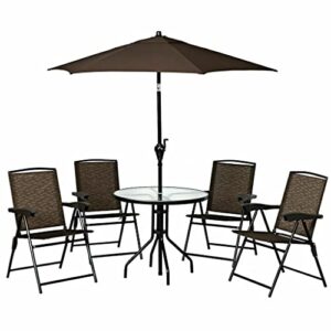 DLOETT 4 Pieces Folding Hanging Chair Steel armrests Patio Garden Camping Adjustable backrest