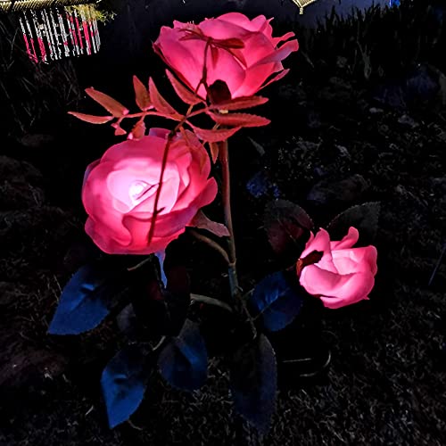 Solar Rose Garden Lights, Yard Decorations Solar Flower Lights, Waterproof Solar Rose Lamp for Garden Patio Yard Pathway Decoration, Christmas Rose Gift (1 Pack)