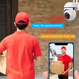 ROXAAN Security Camera Outdoor, 2.4GHz & 5GHz WiFi Home Security Cameras, 1080P 360° PTZ Dome Surveillance Camera with Motion Detection / 2-Way Audio/Night Version