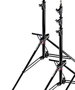 Manfrotto 1004BAC 144-Inch Air Cushioned Aluminum Master Light Stand with 4 Sections and 3 Risers, 3-Pack (Black)