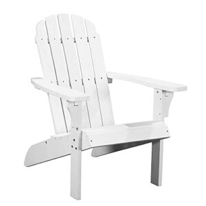vobelta adirondack chair, premium poly lumber, heavy duty, weatherproof, recyclable plastic, outdoor garden patio poolside adirondack chairs, classic collection (white)