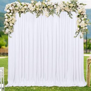 White Polyester Background Drapes 10ft x 8ft Photography Backdrop Curtain Outdoor Wedding Backdrop Panels