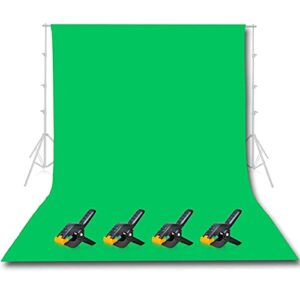 emart 10 x 12ft green screen backdrop, chromakey photo backdrop seamless muslin cloth fabric for recording, photography studio, steaming, zoom meeting