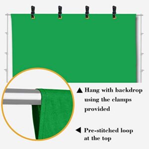 EMART 10 X 12ft Green Screen Backdrop, Chromakey Photo Backdrop Seamless Muslin Cloth Fabric for Recording, Photography Studio, Steaming, Zoom Meeting
