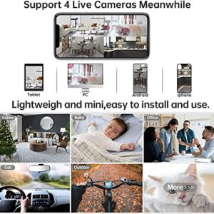 Camera Mini 1080P Smart Wireless Wireless WiFi Camera Home Security Surveillance Cam Car Tiny Nanny Cam, Small Portable Baby Cameras Dog Pet Camera for Indoor Outdoor Black