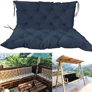 outdoor bench cushions, garden swing seat cushions with backrest 2/3 seater, replacement cushion for outdoor swing 3 seat, outdoor swing replacement cushions (navy blue, 39.37 * 39.37 inch)