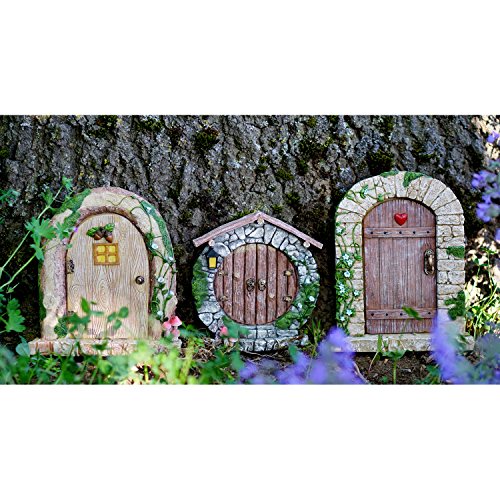 Top Collection 7" Miniature Fairy Garden & Terrarium Charming Cobblestone Door Decor, Small