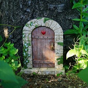 Top Collection 7" Miniature Fairy Garden & Terrarium Charming Cobblestone Door Decor, Small