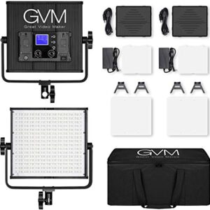 GVM 50RS RGB LED Video Light, 50W Video Lighting Kit with APP Control, 360°Full Color Led Panel Light for Gaming, Streaming, Youtube, Webex, Broadcasting, Web Conference, Aluminum Alloy Shell, CRI 97