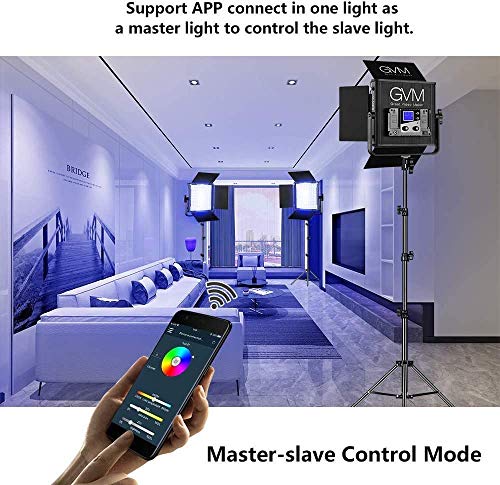 GVM 50RS RGB LED Video Light, 50W Video Lighting Kit with APP Control, 360°Full Color Led Panel Light for Gaming, Streaming, Youtube, Webex, Broadcasting, Web Conference, Aluminum Alloy Shell, CRI 97