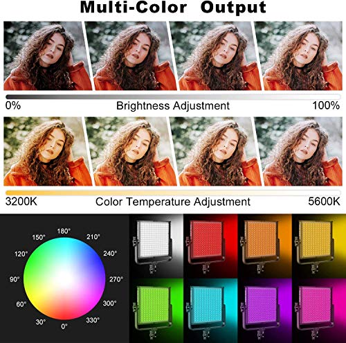 GVM 50RS RGB LED Video Light, 50W Video Lighting Kit with APP Control, 360°Full Color Led Panel Light for Gaming, Streaming, Youtube, Webex, Broadcasting, Web Conference, Aluminum Alloy Shell, CRI 97