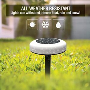 Bell+Howell Vividisk Color Changing LED Solar Pathway Lights, Solar Lights Outdoor Waterproof Path Lights, Solar Driveway Lights, Solar Landscape Lights, Decorative Lawn & Walkway Lights - 4 Pk