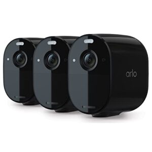 arlo essential spotlight camera – 3 pack – wireless security, 1080p video, color night vision, 2 way audio, wire-free, direct to wifi no hub needed, works with alexa, black – vmc2330b