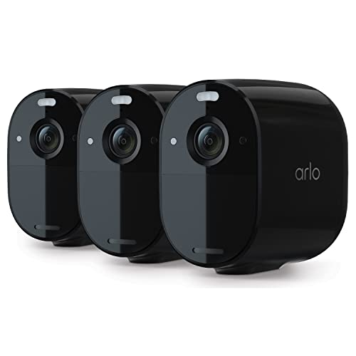 Arlo Essential Spotlight Camera - 3 Pack - Wireless Security, 1080p Video, Color Night Vision, 2 Way Audio, Wire-Free, Direct to WiFi No Hub Needed, Works with Alexa, Black - VMC2330B