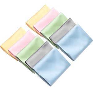 10 pack assorted colors microfiber cleaning cloths multicolor glasses cleaning cloth for eyeglasses, camera lens, cell phones, laptops, lcd tv screens and more