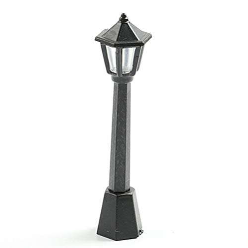 BESPORTBLE 6pcs Mini Street Light Model Solar Lamp Post Lights Outdoor Pathway Lantern Post Doll House Fairy Garden Decorations Accessories