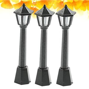 BESPORTBLE 6pcs Mini Street Light Model Solar Lamp Post Lights Outdoor Pathway Lantern Post Doll House Fairy Garden Decorations Accessories