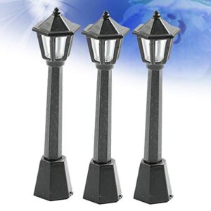 BESPORTBLE 6pcs Mini Street Light Model Solar Lamp Post Lights Outdoor Pathway Lantern Post Doll House Fairy Garden Decorations Accessories