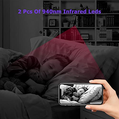 Usnyabni Wireless Camera WiFi Security Dog Body Small Detector Cameras,Pet Mini Home Nanny Cam with Babysitter Surveillance Camera,Indoor and Outdoor Cams Compatible with Android