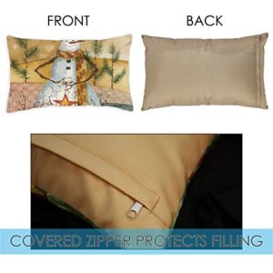 Toland Home Garden Americana Snowman 12 x 19 Inch Decorative Indoor, Pillow Case Only (2-Pack)