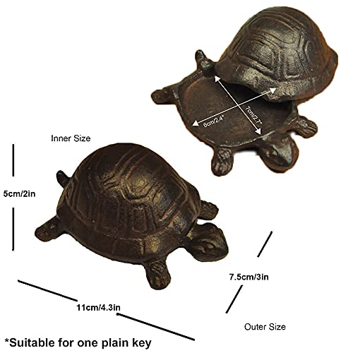 G Ganen Cast Iron Key Hider- Outdoor | Indoor Decoration- Garden Accessory- for Key | Ear Studs | Ring | Paper Clip- 1 Pcs (Turtle)