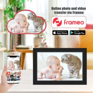 Frameo Digital Photo Frame 10.1 inch WiFi Digital Picture Frame with 1280x800 IPS LCD Touch Screen, Auto-Rotate, Slideshow, Easy Setup to Share Photos or Videos Instantly via Frameo App from Anywhere