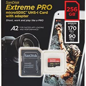 SanDisk Extreme Pro Micro SDXC UHS-I U3 A2 V30 Memory Card (256GB)