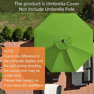 EliteShade USA Sunumbrella 9ft Replacement Covers 8 Ribs Market Patio Umbrella Canopy Cover (CANOPY ONLY)(Macaw Green)