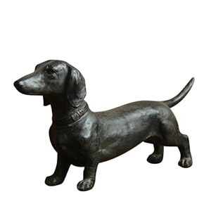 ZARUP Dachshund Statue Garden Decor, Standing Dachshund Dog Decoration Antique Style Resin Crafts Dog Lover Gift for Garden Patio Lawn Courtyard Home Desktop Decoration, Black, 7.1x3.9x2in