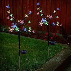 epicgadget solar flower fairy light, colorful stainless steel solar path stake lights for outdoor landscape lighting, lawn, patio, yard, walkway, driveway, pathway and garden (1 piece)