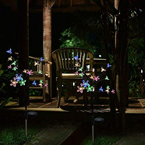 EpicGadget Solar Flower Fairy Light, Colorful Stainless Steel Solar Path Stake Lights for Outdoor Landscape Lighting, Lawn, Patio, Yard, Walkway, Driveway, Pathway and Garden (1 Piece)