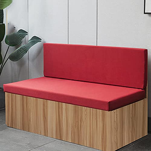 OITTO Outdoor Indoor Patio Bench Cushion with Zipper Loveseat Washable Removable Seat Pad Garden Non-Slip Backrest Replacement Settee Chair Cushion 59"x12" Red