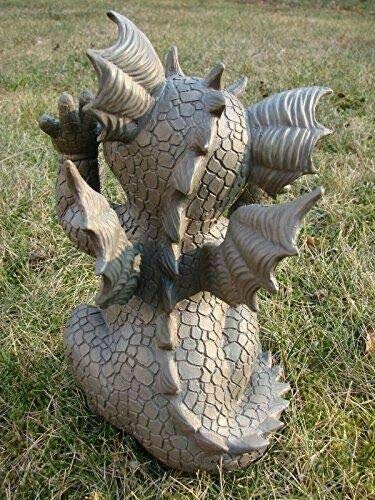 Pacific Giftware Garden Dragon Taunting Dragon Garden Display Decorative Accent Sculpture Stone Finish 10 Inch Tall