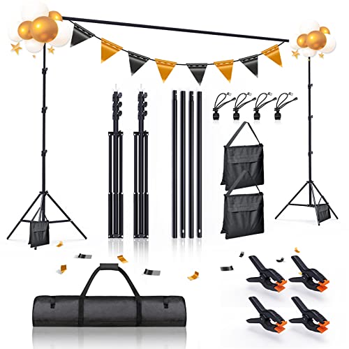 BEIYANG Photo Video Studio 8.5 x 10 FT, Adjustable Backdrop Stand System Kit with Carry Bag for Wedding Party Stage Decoration