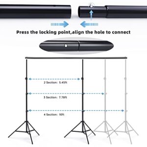 BEIYANG Photo Video Studio 8.5 x 10 FT, Adjustable Backdrop Stand System Kit with Carry Bag for Wedding Party Stage Decoration