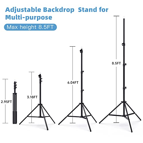 BEIYANG Photo Video Studio 8.5 x 10 FT, Adjustable Backdrop Stand System Kit with Carry Bag for Wedding Party Stage Decoration