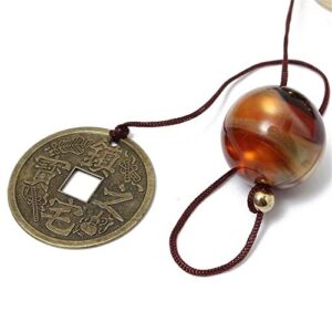 Lucky Wind Chimes Fengshui Bell Copper Alloy Dragon Bell 6 Bells Hanging Wind Bell for Home Garden Hanging Good Luck Blessing