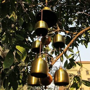 Lucky Wind Chimes Fengshui Bell Copper Alloy Dragon Bell 6 Bells Hanging Wind Bell for Home Garden Hanging Good Luck Blessing