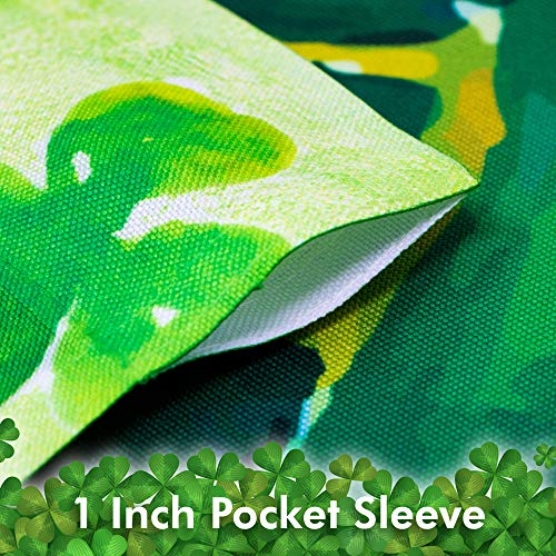 G128 - St Patrick's Day Garden Flag, St Patrick's Themed Decorations - Leprechaun Hat, Rustic Holiday Seasonal Outdoor Flag 12" x 18"