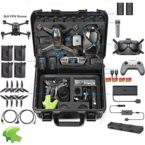 Lekufee Waterproof Hard Case Compatible with DJI FPV Combo and More DJI FPV Drone Accessories (NOT for DJI AVATA)(Case Only)